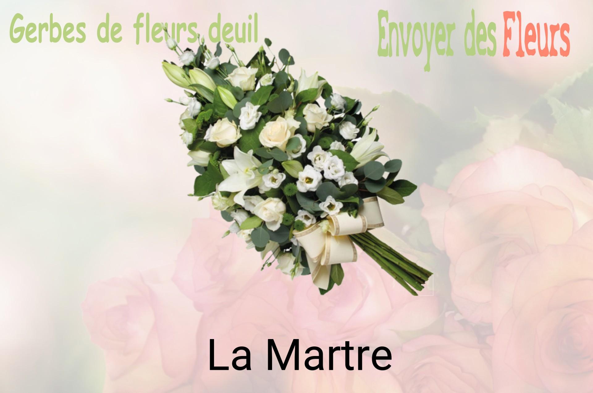 Gerbe de fleurs de deuil livrée à La Martre